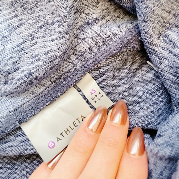 Athleta Sport It Sweater Dress Women' XS Cowl Neck Drawstring Zip Pockets - Picture 6 of 11